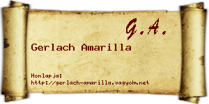 Gerlach Amarilla névjegykártya